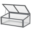 Wooden Cold Frame Mini Greenhouse 39" x 26" x 16" Gray