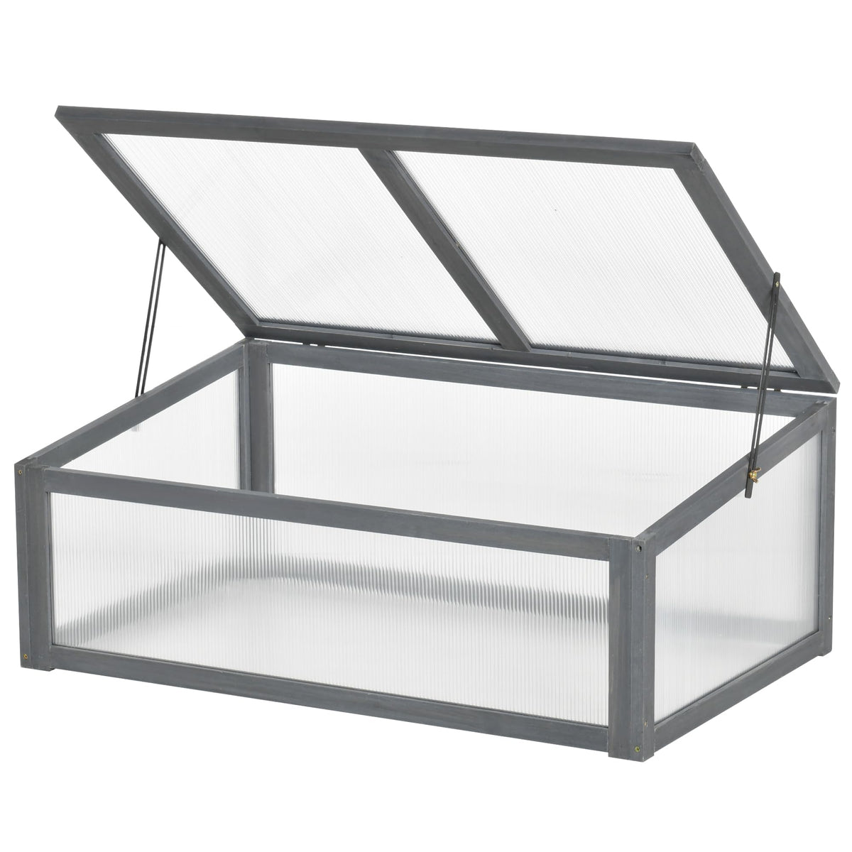 Wooden Cold Frame Mini Greenhouse 39" x 26" x 16" Gray