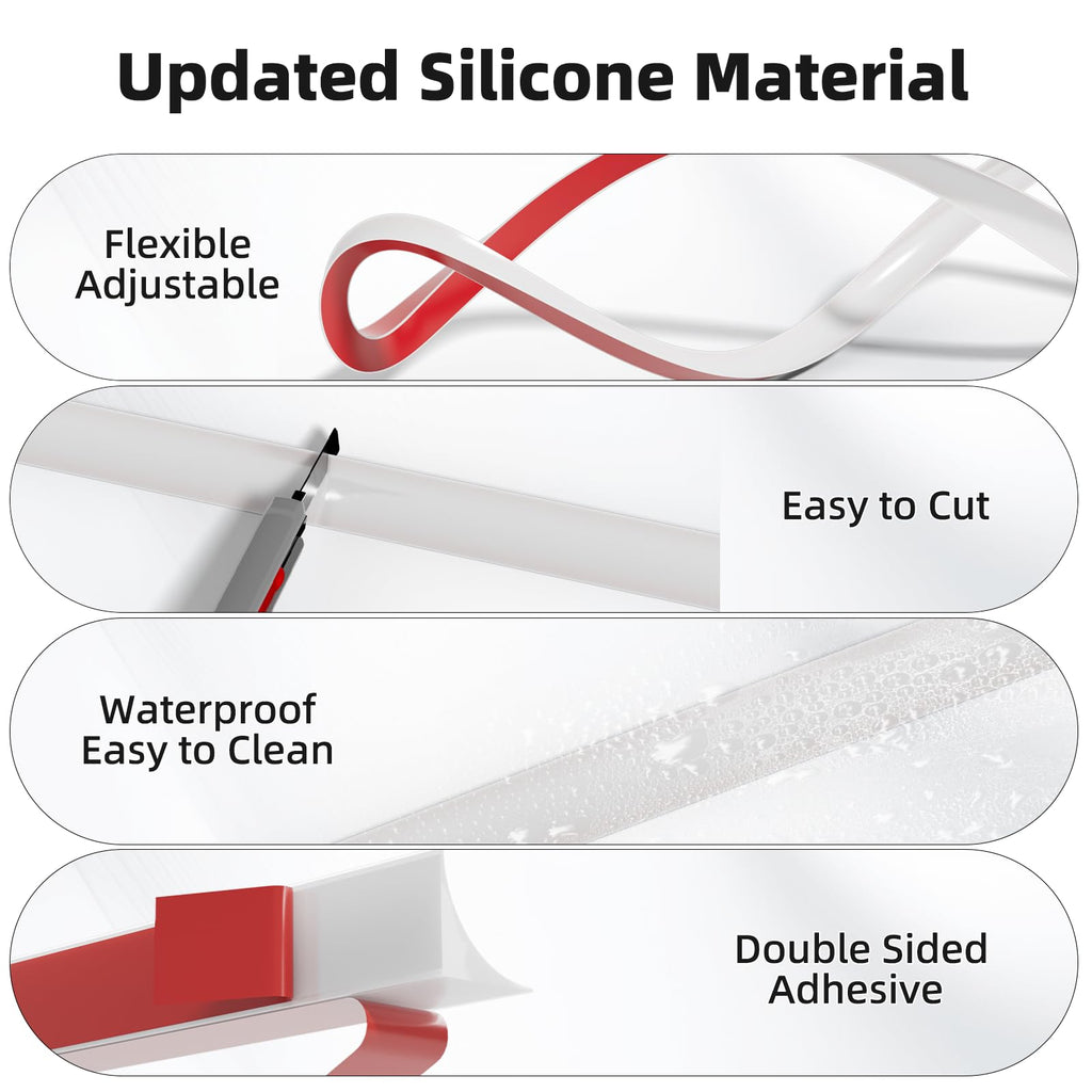 9.8' Flexible Quarter Round Molding, Peel and Stick Shoe Molding Baseboard,Selfadhesive Corner Trim for Wall Floor