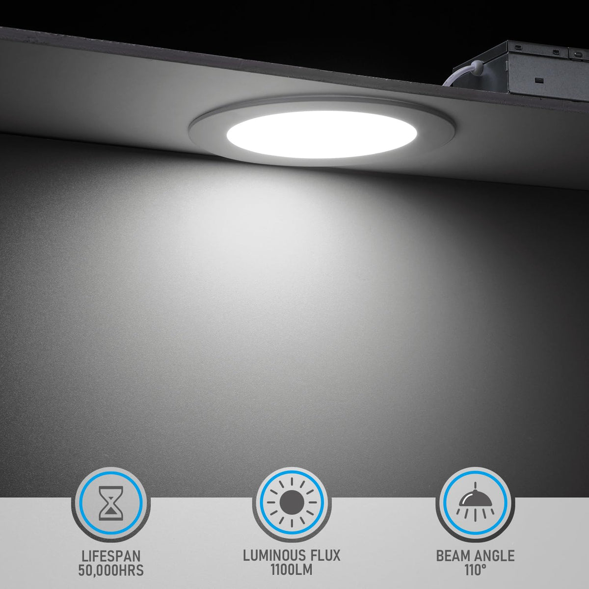6 Inch Ultra-Thin LED Recessed Light, CRI90 12W