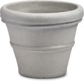 Brunello Classic Gray Rolled Rim Planter Pot, Lightweight Indoor/Outdoor Weather-Safe Round Plant Pot, 27''W