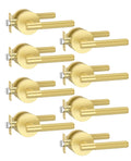 8 Pack Brushed Gold Passage Interior Door Handles