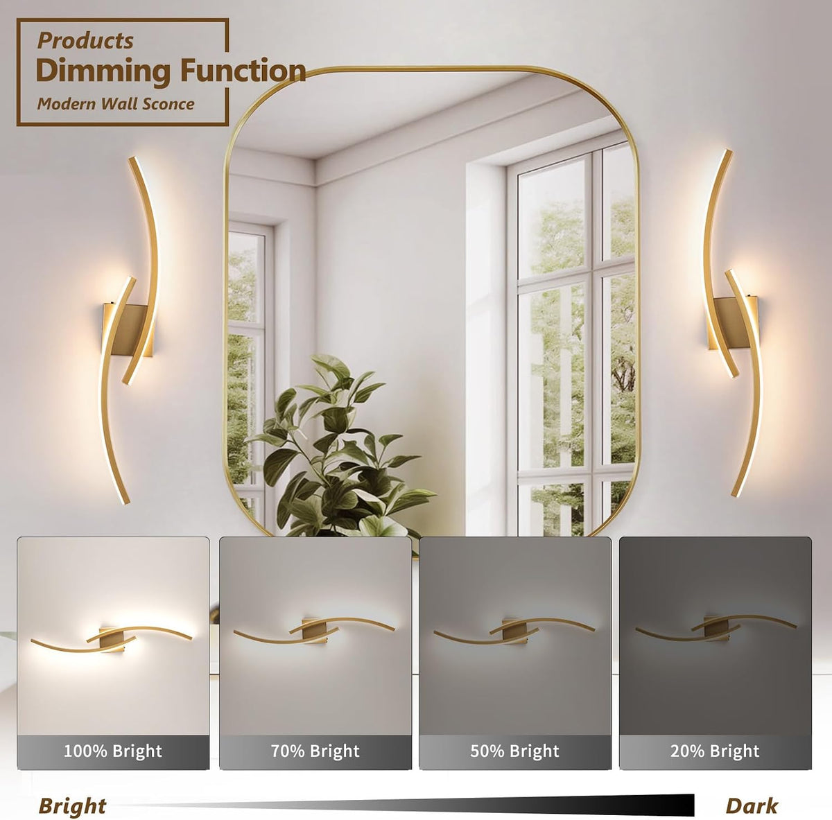 Hardwired Modern LED Wall Light Fixtures, 3000~6000K Modern 5CCT Wall Sconce for Living Room, 31.5IN Indoor Wall