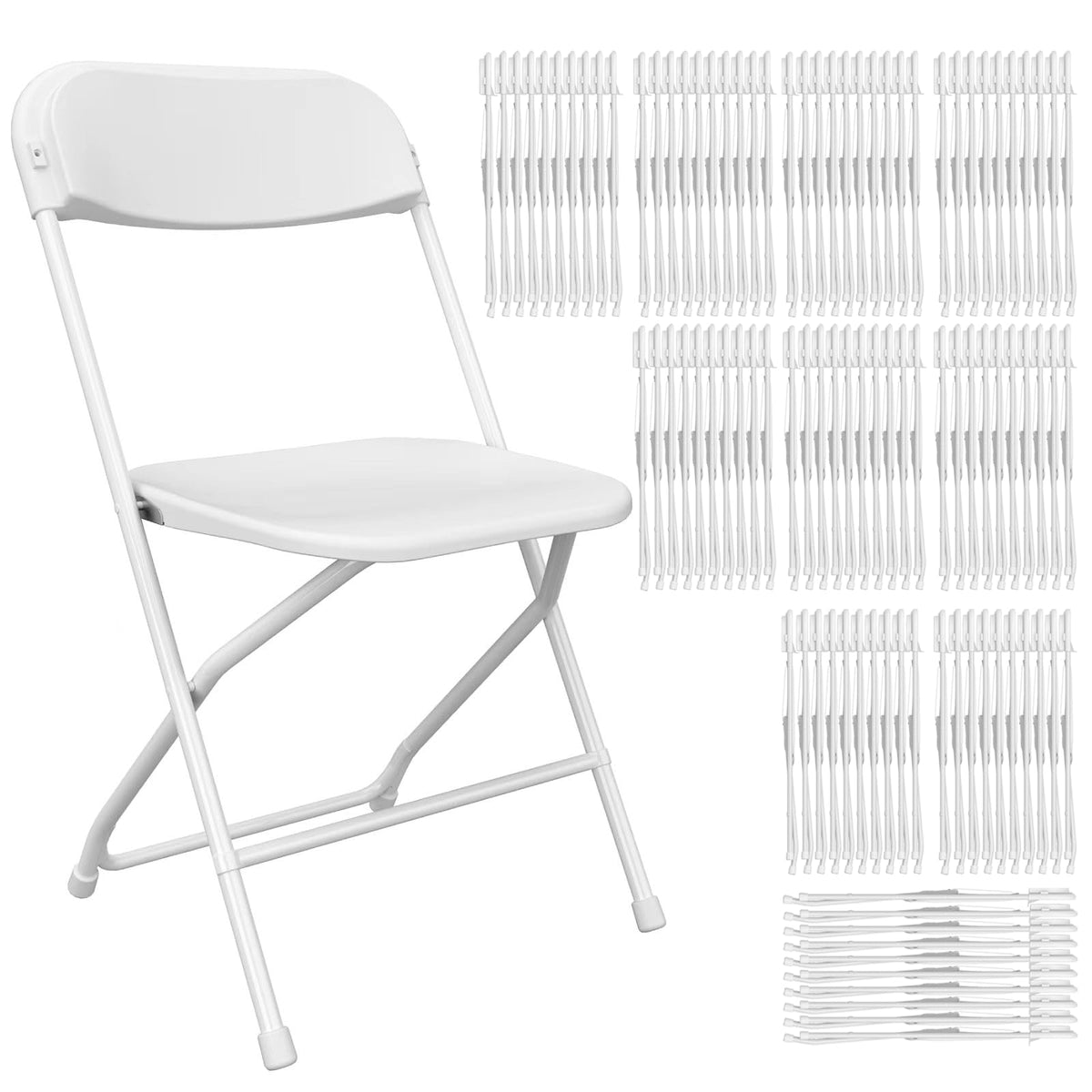 100 Pack White Folding Chairs Wedding School