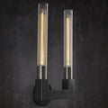 Modern Black Wall Sconces,19 Inch Double Bathroom Wall Sconce with Clear Glass Tube,Indoor 2-Light Vanity Mirror Wall Lights, for Bathroom,Living Room, Bedroom, Hallway, Entryway,Fireplace, Staircase