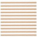 12 Pcs Unfinished 3D Wood Trim Decor, Twist, 18mm