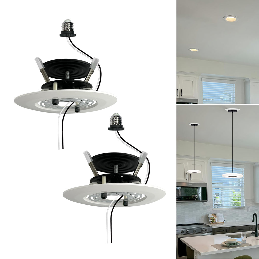 5/6" Recessed Can Light Conversion Kit, Can to Pendant Adapter
