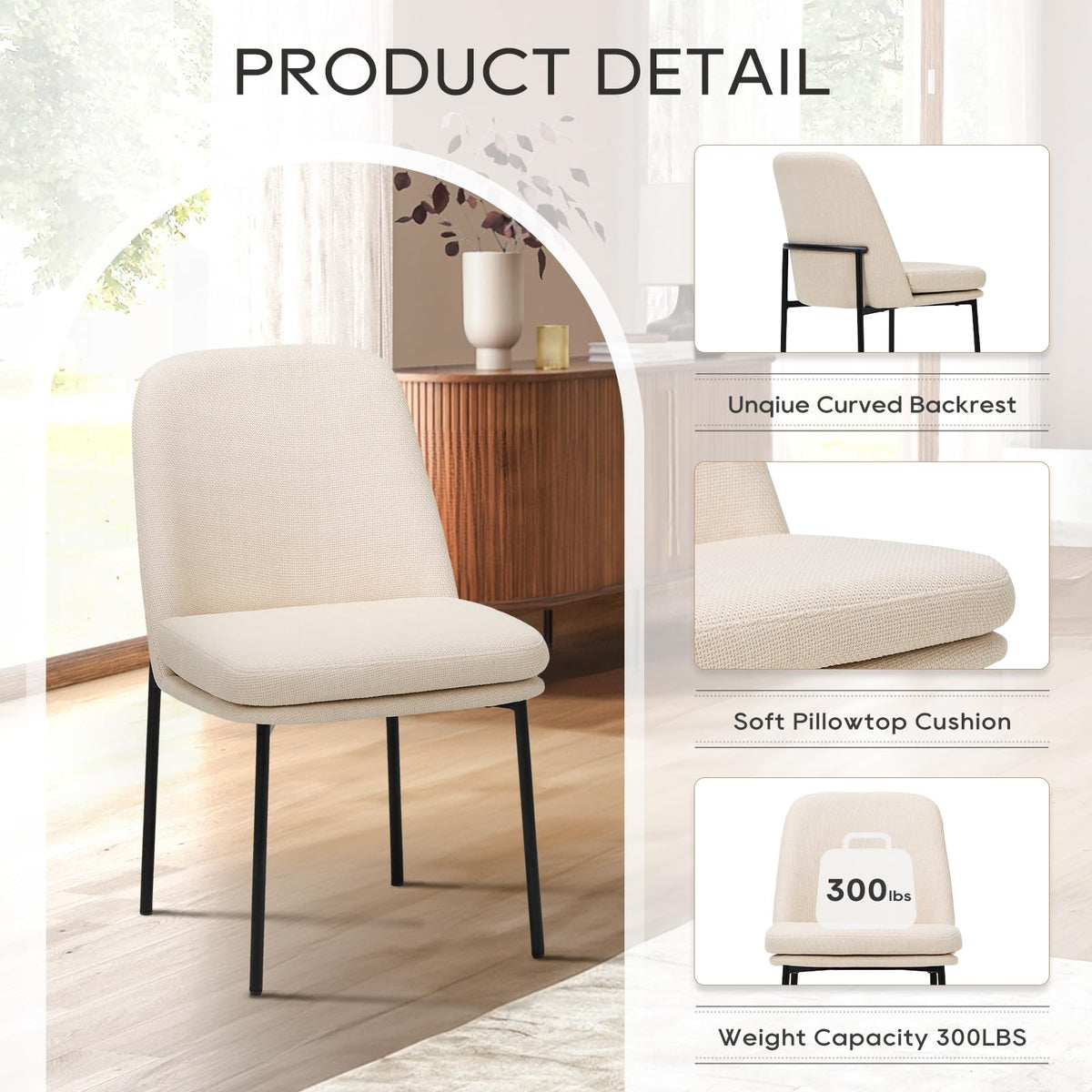 Upholstered Set of 2, Beige