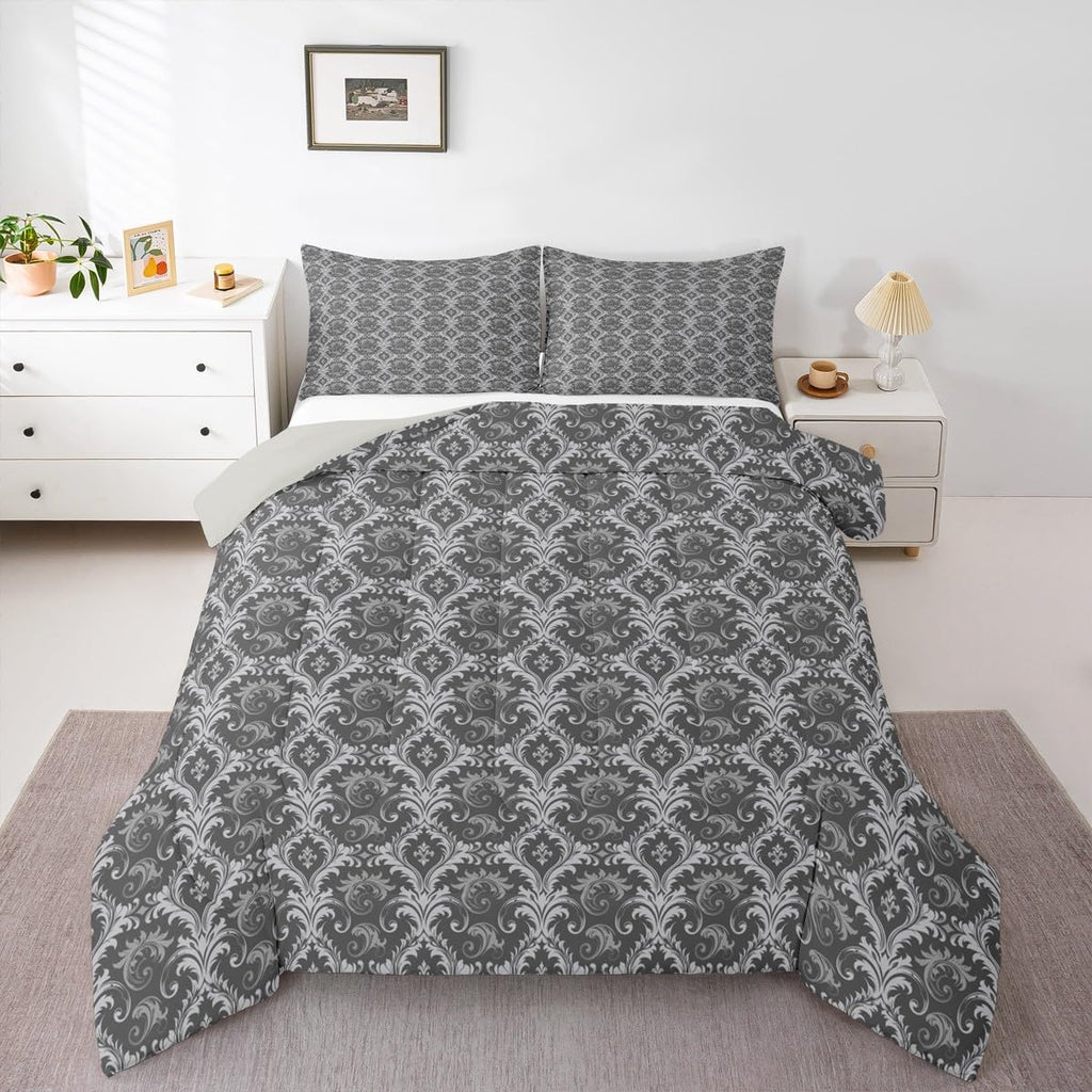 Gothic Damask Comforter Set Bedding Set 3 Pcs