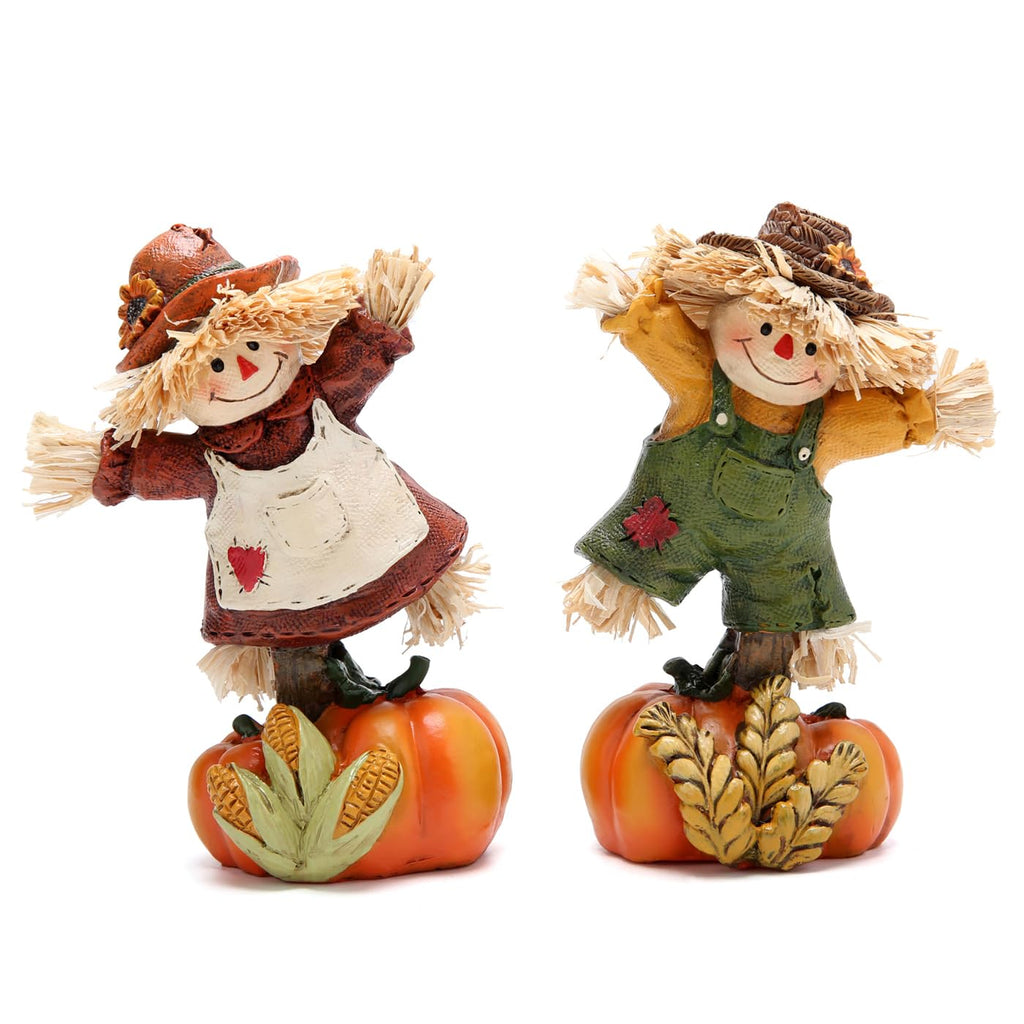 Fall Scarecrow Pumpkin Figurines, Thanksgiving Decor