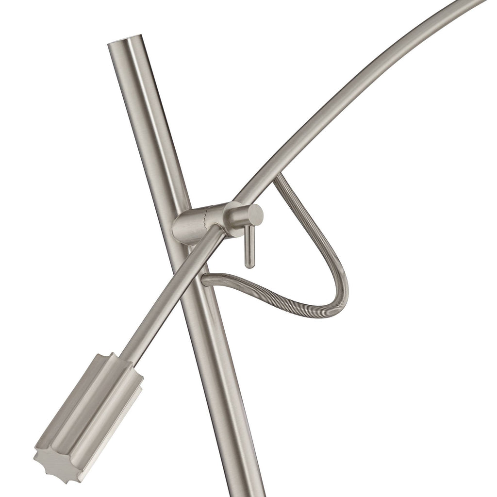 Inspired Arco Style Raymond Brushed Nickel Adjustable Boom Arc 69" Tall Floor Lamp