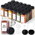 Glass Spice Jars with with Labels 4 oz 24 Pack Small Square Bulk Set