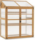 Macrout Cold Frame Greenhouse, Wooden Cabinet with Shelves 1344 (Natural)