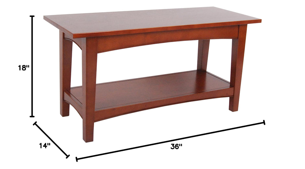 Shaker Cottage Shoe Storage Bench, Cherry, 36"W x 18"H