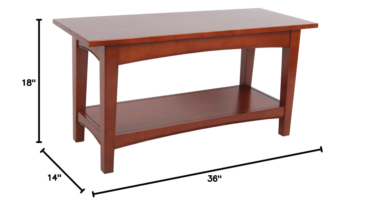 Shaker Cottage Shoe Storage Bench, Cherry, 36"W x 18"H