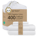 400 Thread Count Egyptian Cotton Sheet Set, Sateen, White