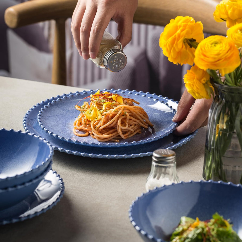 MissYIP 12 Piece Melamine Dinnerware Sets, Service for 4, Lightweight Unbreakable, BPA Free, Food Grade Plates Sets