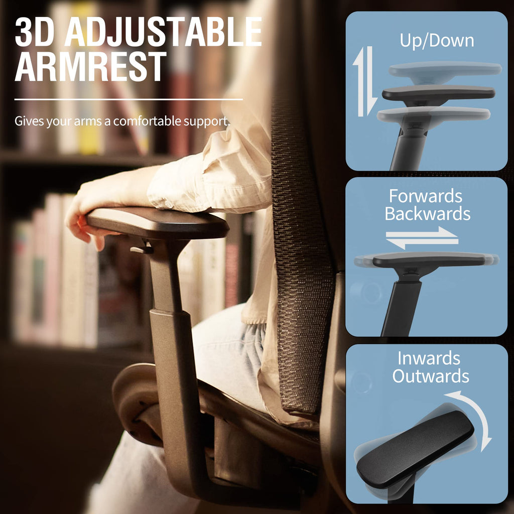 Ergonomic Mesh Office Chair — Black, Breathable Mesh Seat & Back