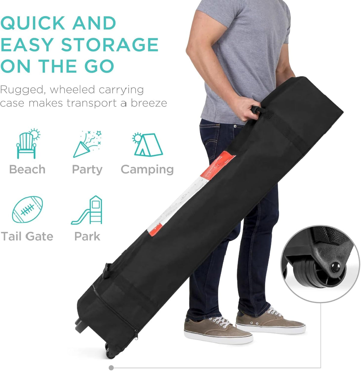 10x10ft Pop Up Canopy Tent, Outdoor Shade, 1 Person 1 Minute Set Up, Carry Case, 4 Weight Bags - Navy Blue