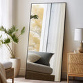 71" x 32" Full Length Mirror with Stand, Black Large Floor Mirror