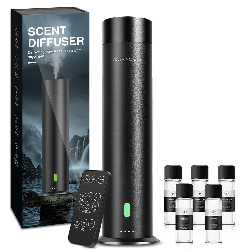 Waterless Diffuser Starter Kit with 5 Scent Oils - Cold Air Diffuser Machine s and Large Room, 1000 Sq.Ft Coverage