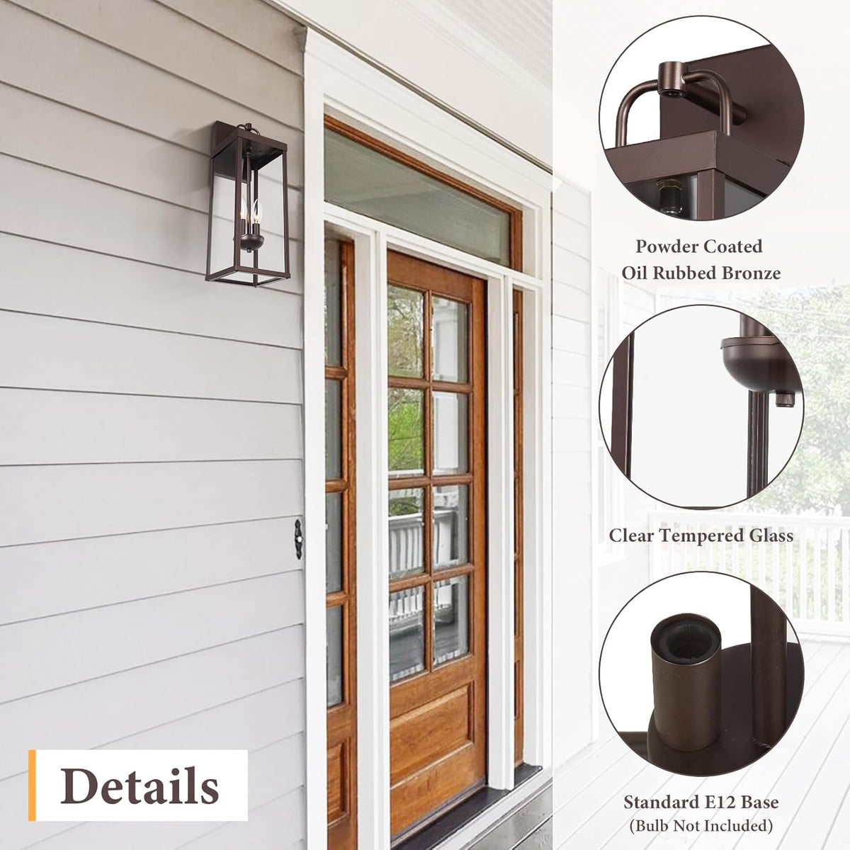 Outdoor Wall Sconce Light, 20 Inch Tall Transitional Exterior Wall Lighting with Clear Glass