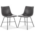 & BARK Paxton Leather Dining Chairs - Set of 2 Modern Dining Room Chairs with Low Back - Faux Leather Upholstery and