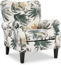 Mid Century Wingback Arm Chair, Modern Upholstered Fabric High Back Accent Chair with Wood Legs, Upholstered Single