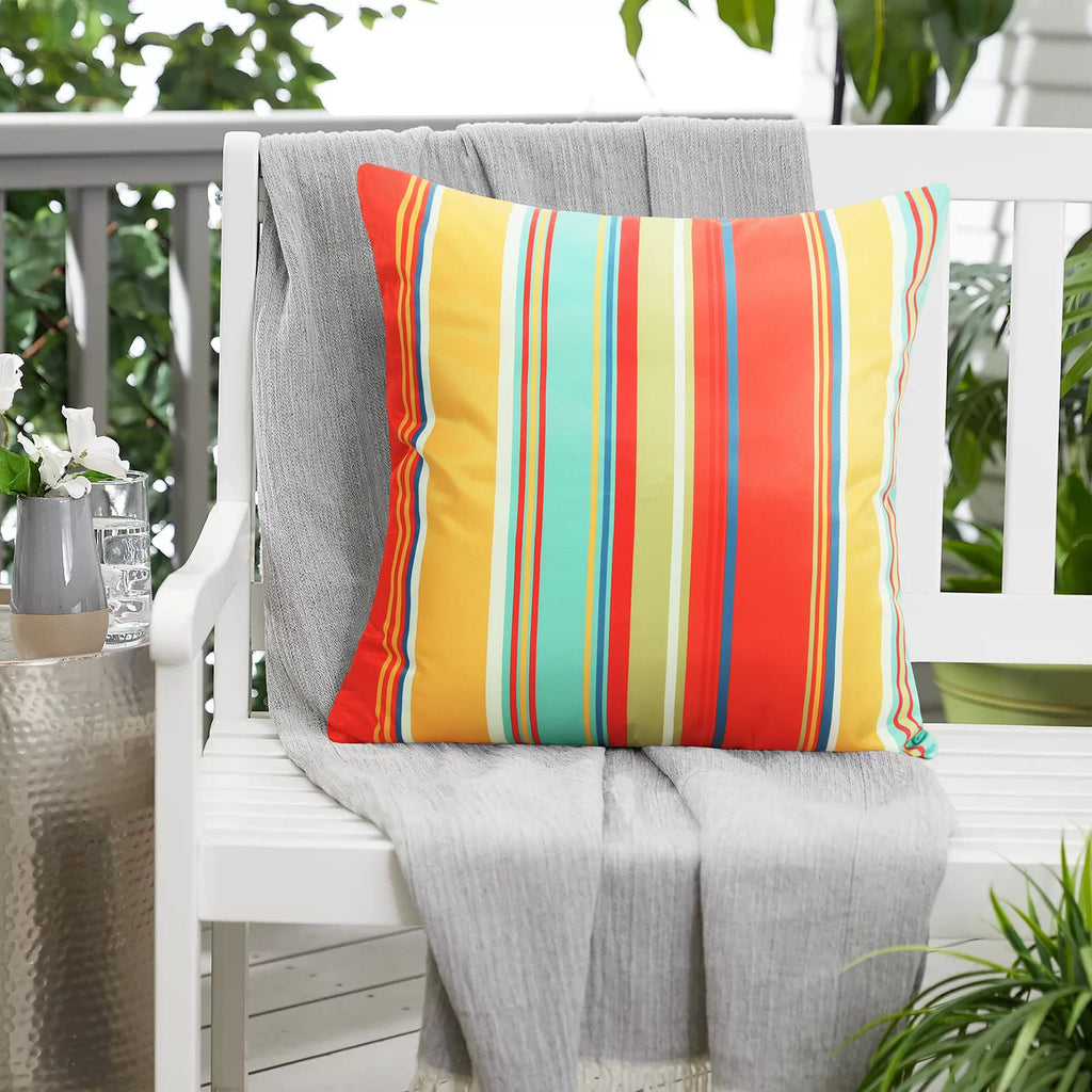 Outdoor Pillow Covers Waterproof Throw Pillow Covers Set of 2, Decorative Square Beach Pillowcase Patio Pillows for