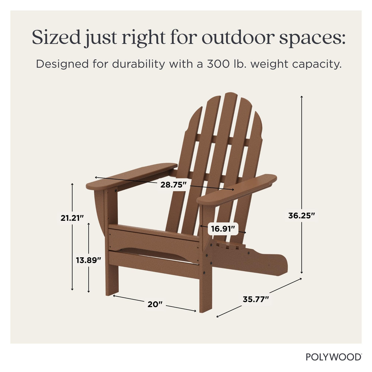 Classic Outdoor Adirondack Chair, Teak