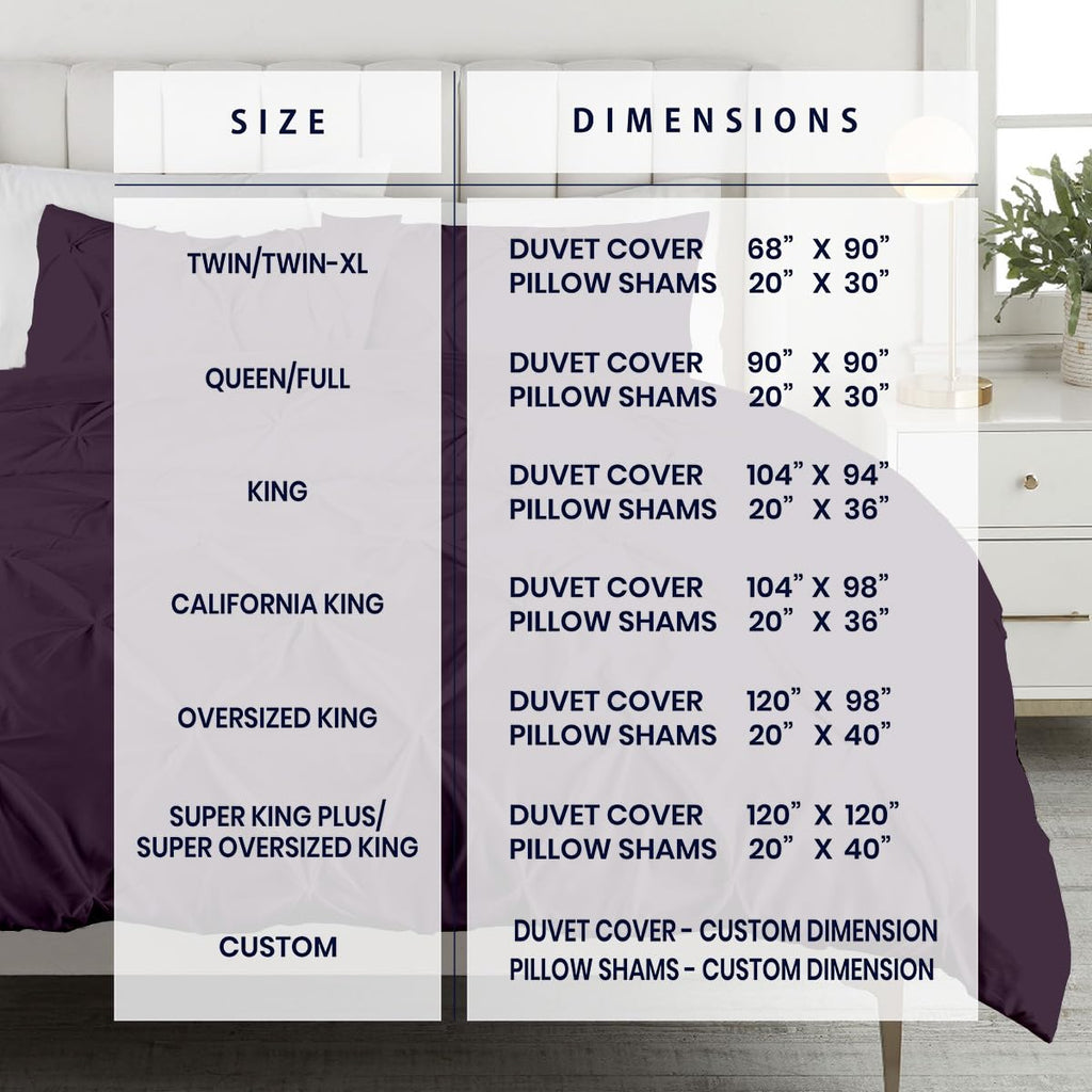 3 Pc Pinch Pleated - Pintuck Duvet Cover Set - 100% Egyptian Cotton - 1000 Thread Count Luxury Comforter