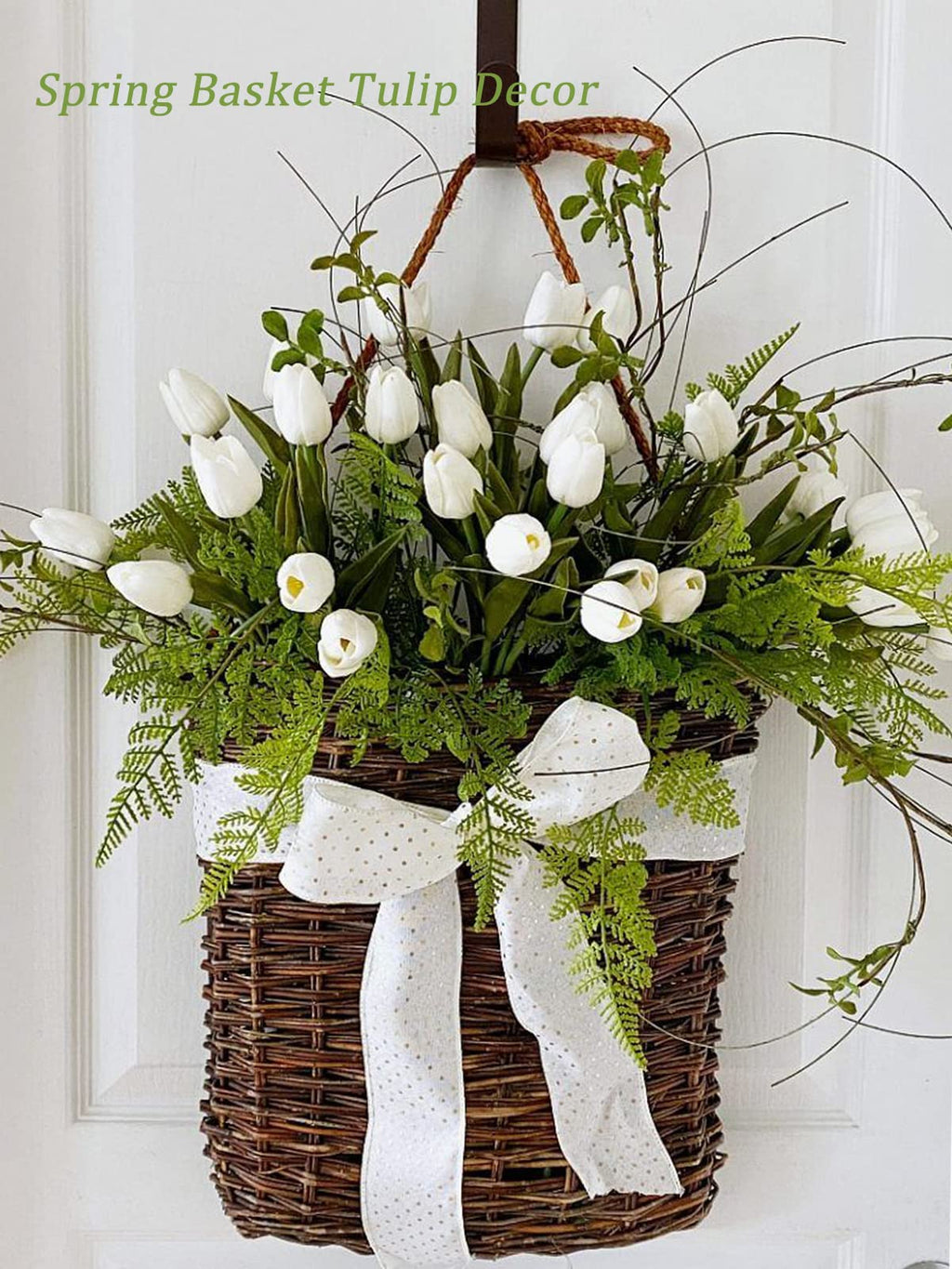 White Tulips Artificial Flowers 18Pcs Faux Silk Tulip Real Touch Tulip Fake Flowers Bouquets Arrangements for