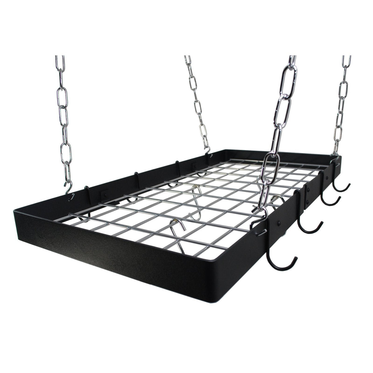 Rectangle Pot Rack - Hammered Copper with Black Grid