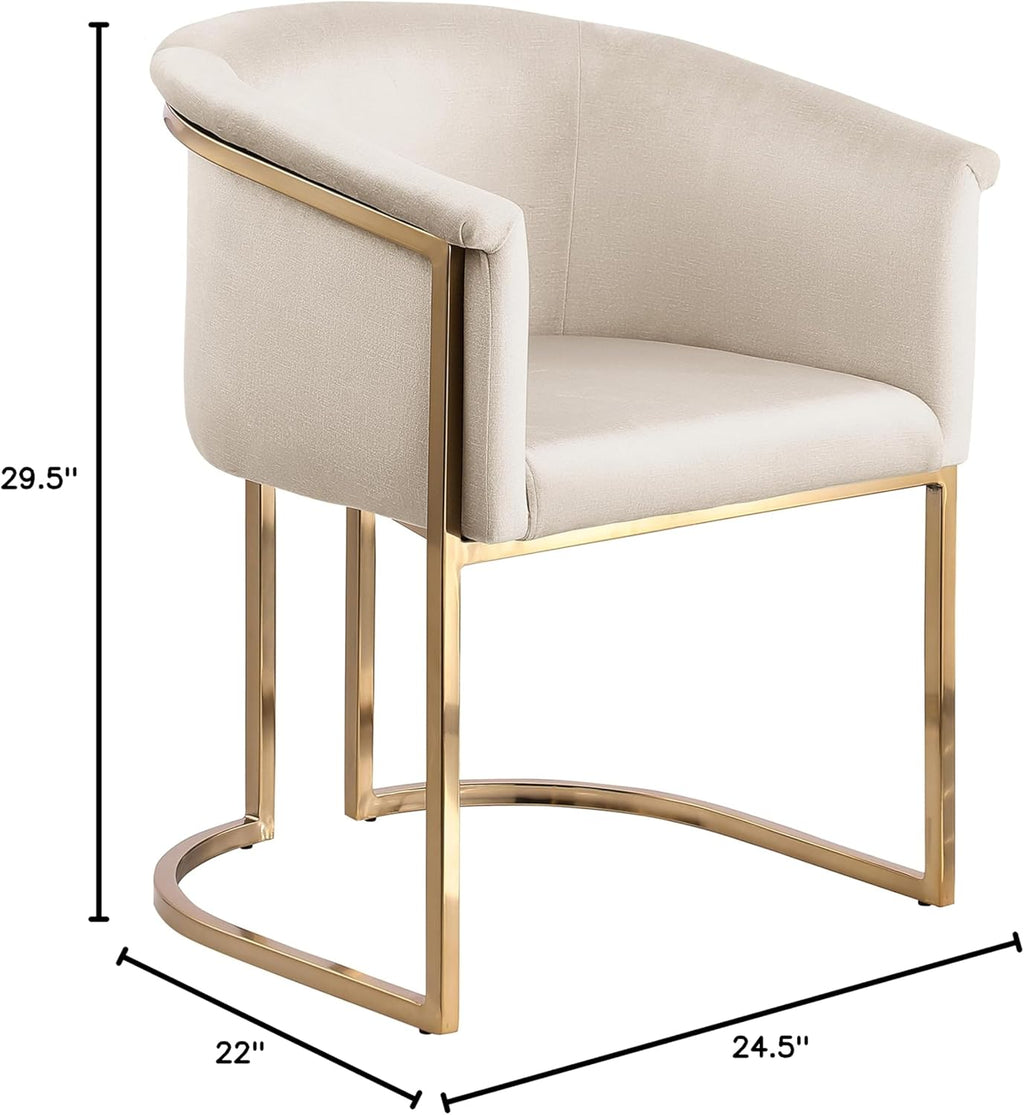 Meridian Furniture 758Cream-C Tierra Collection Modern | Contemporary Upholstered Dining Chair with Luxurious Cream