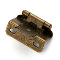 Antique Brass Semi-Overlay 1/2 inch Self-Closing Hinges, 10 Pack