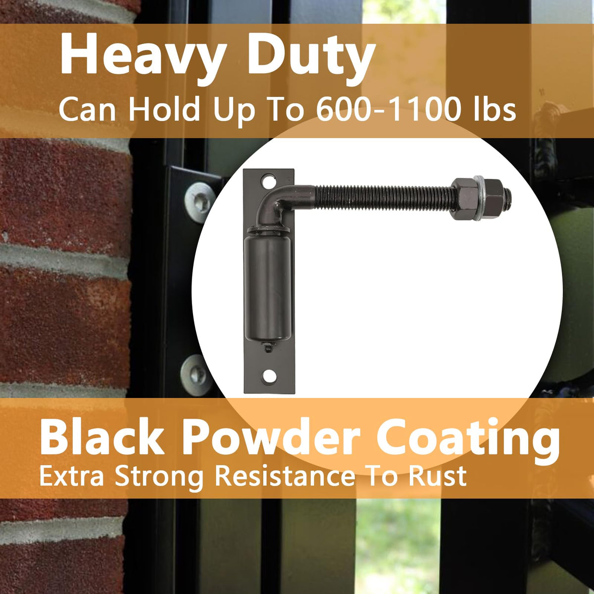 2 Pack Steel J-Bolt Hinge with Plate, Heavy-Duty Welded Hingefor Doors Gates, Heavy-Duty Driveway Gates for Welding on