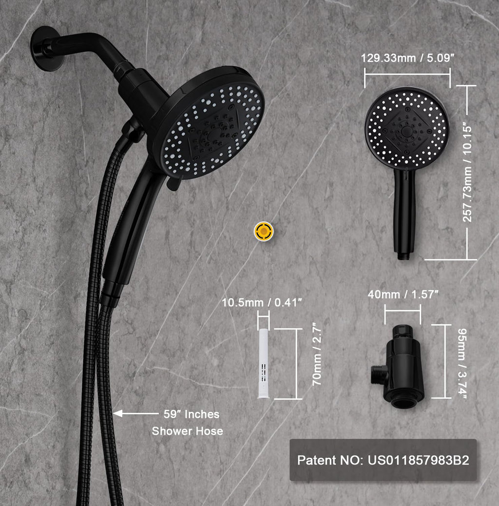 Black Filter Magnetic Shower Head with Handheld