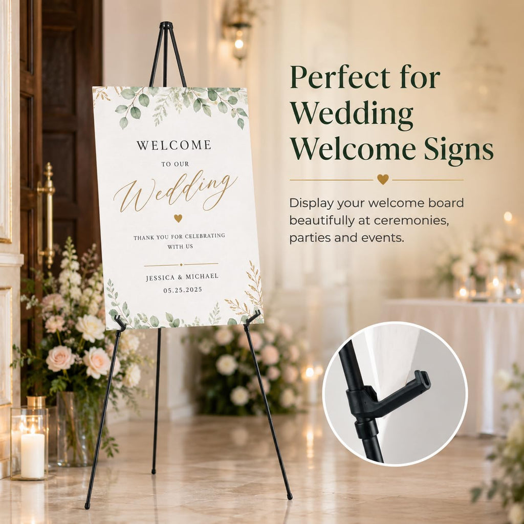 63 Inch Easel Stand for Sign, Poster Stand and Wedding Sign