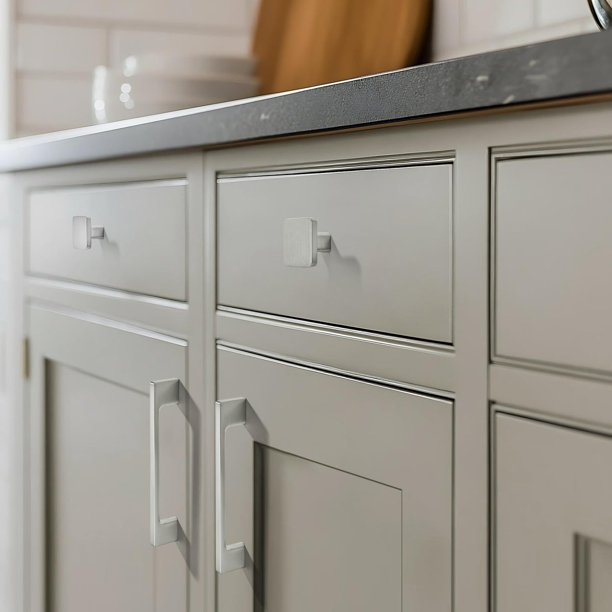 10 Pack Classic Cabinet Handles-3"/76mm Screw Spacing Brushed Nickel Furniture Hardware Handles Cabinets Bedroom