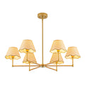 38" Rattan Pendant Light Fixtures, 6-Light Boho Rattan Chandelier