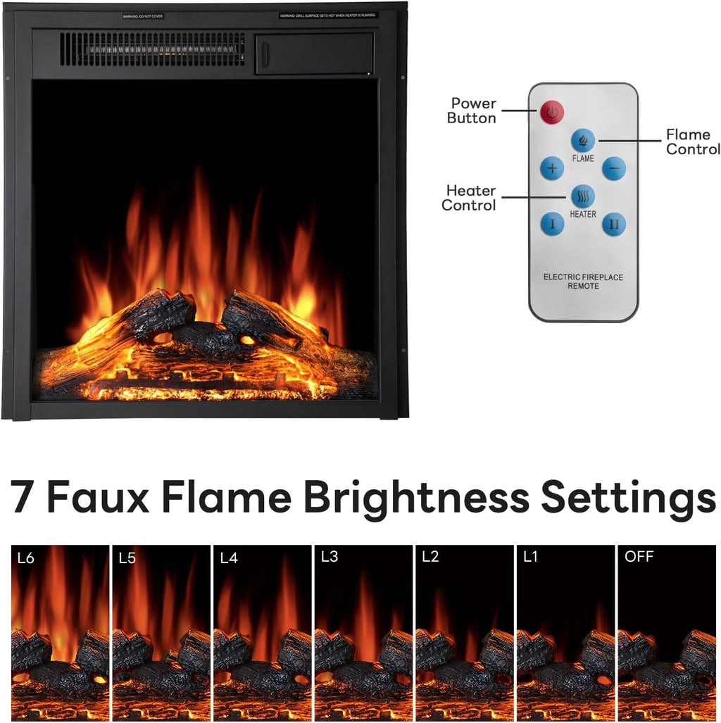 Electric Fireplace with Mantel, Corner White, 44inch