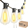 Outdoor String Lights 60 FT, Patio Light Waterproof 32 LED Bulbs