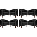 Barrel Chair, Comfy Accent Chair, Faux Leather Living Room Chairs Club Chairs with Cushion, Nailhead Trim and Diamond