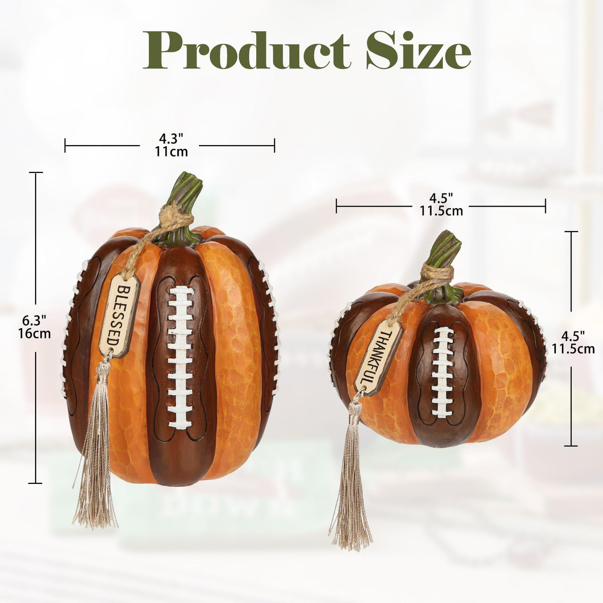 Fall Football Decor Pumpkins Artificial Resin Pumpkins Figurine Gift