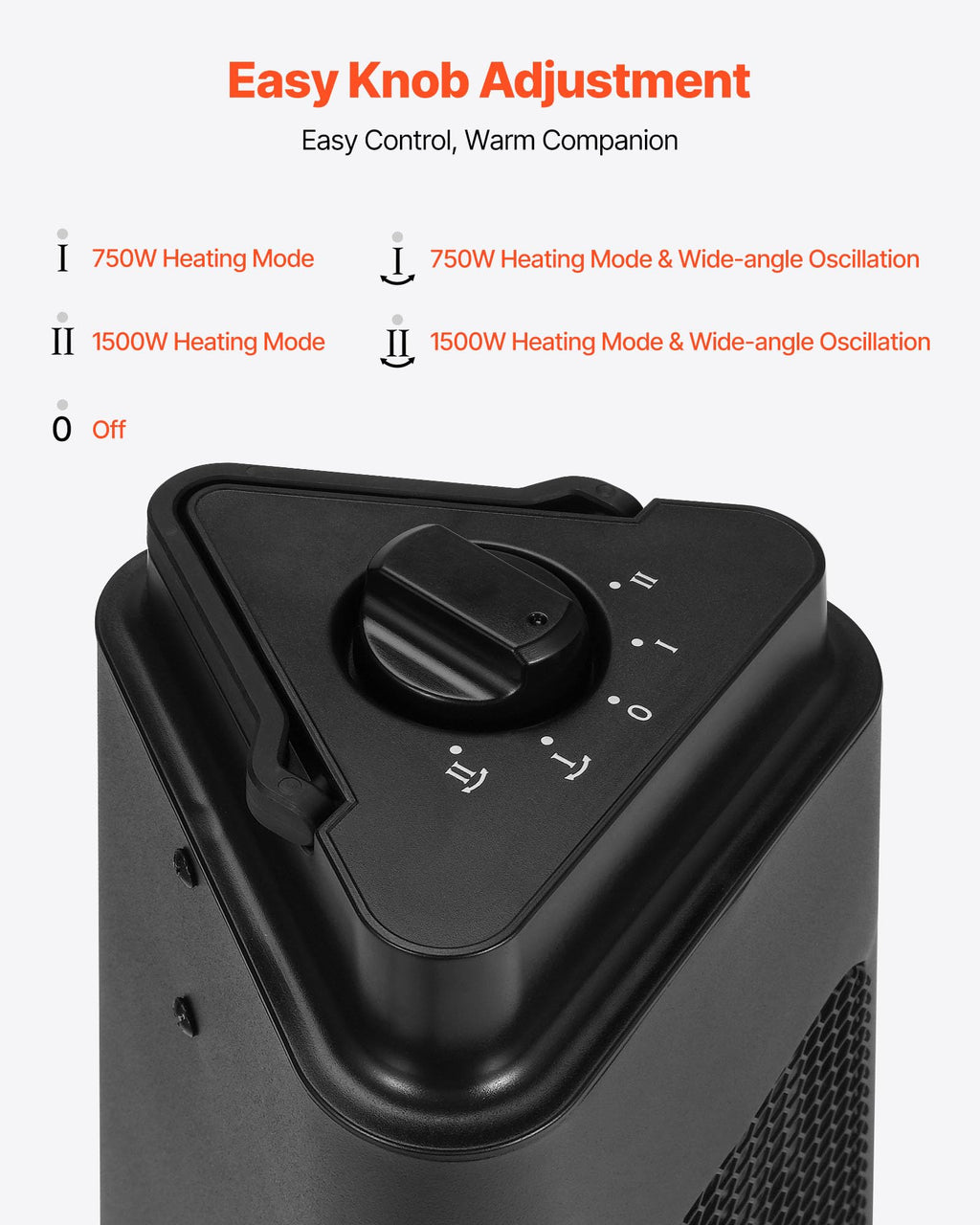 Infrared Heater, 1500W, Electric Space Heater with 3 Speeds & 24H Timer & Multiple Security Protections, Quality