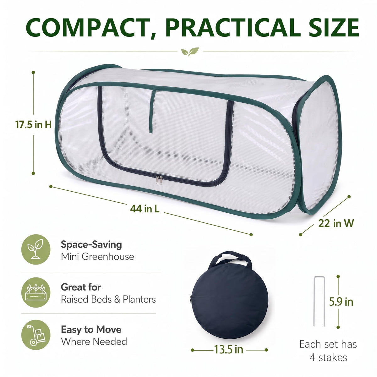 Plant Covers Freeze Protection-Mini Pop Up Greenhouse for Raised Garden Bed