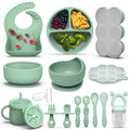16PCS Silicone Baby Feeding Set, All-in-One for Starting Solids