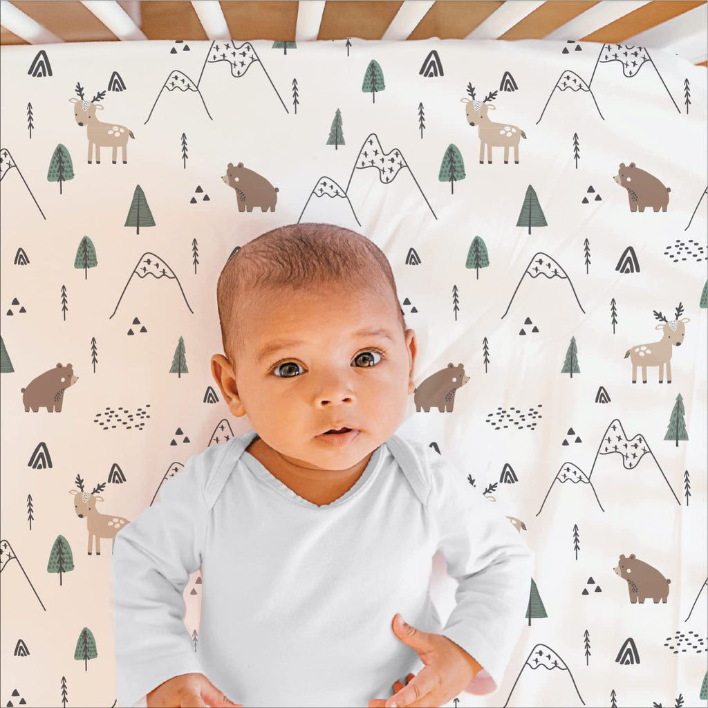 3 Piece Baby Crib Bedding Set for Boys - Newborn, Infant & Toddler Nursery Bed Set Decor with Fitted Crib Sheet, Dust