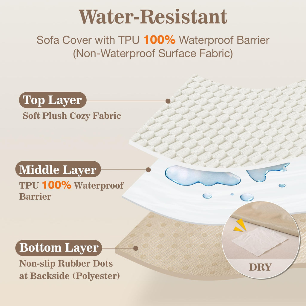 100% Waterproof Couch Cover for Sectional Sofa, 35"x71"+35"x83"