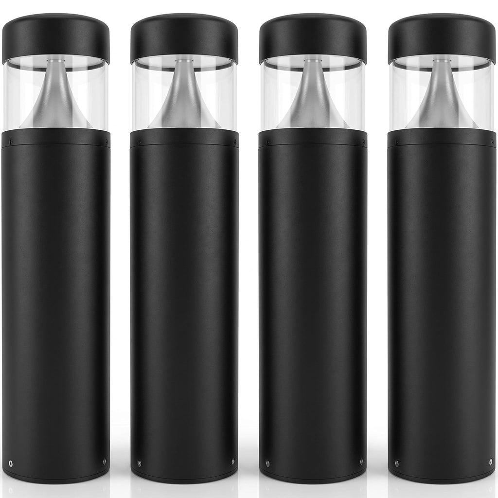 Bollard Light 25", 120-277V, 10W, 3CCT 3000-5000 Kelvin, Flat, 4-Pack